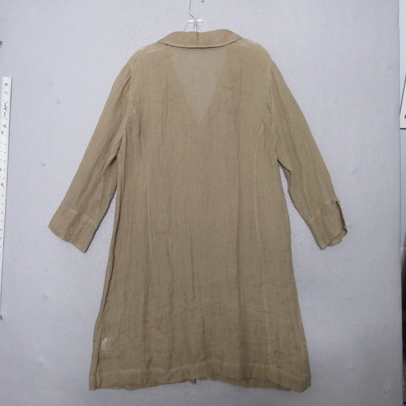 Eileen Fisher Top Jacket Large Linen Lagenlook Relaxed Coastal Sheer Pockets - Picture 2 of 12